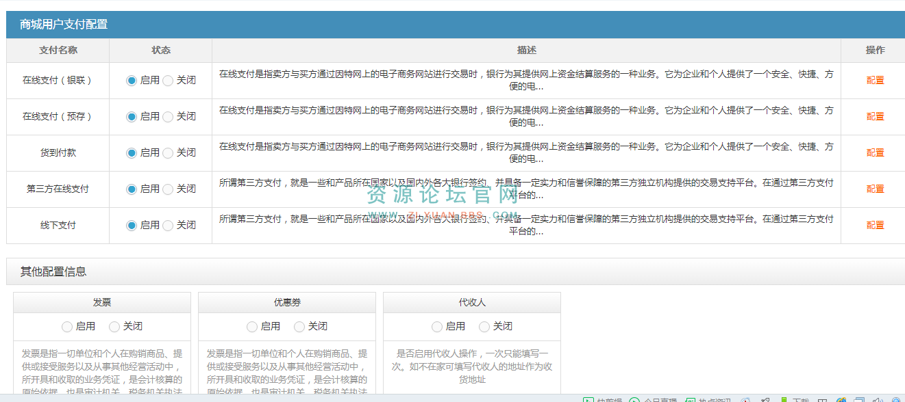 支付配置