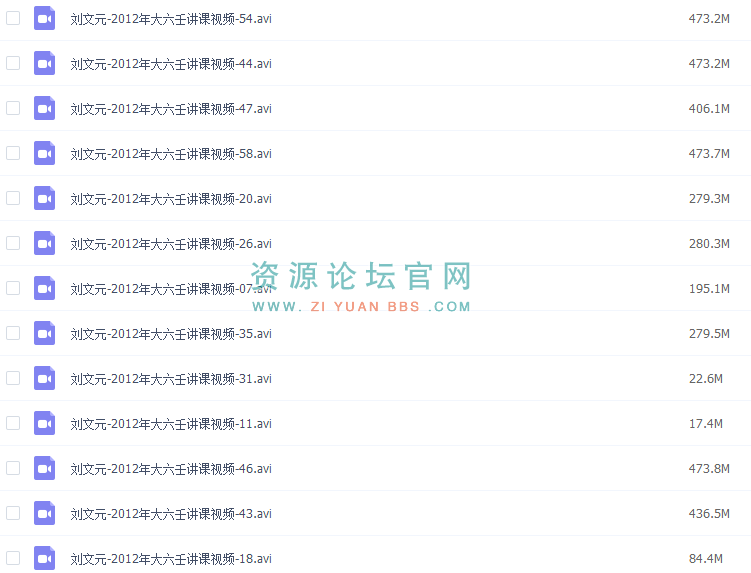 刘文元-2012年大六壬讲课视频61集