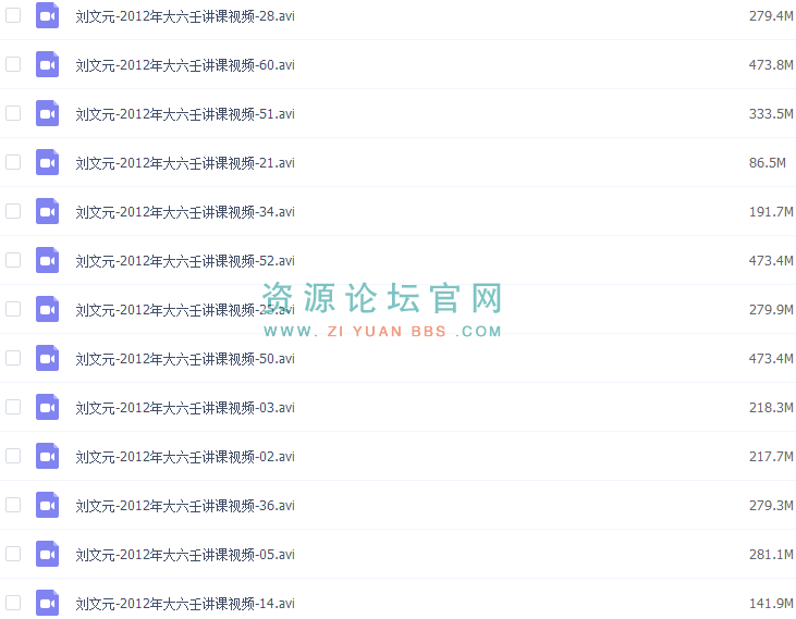 刘文元-2012年大六壬讲课视频61集